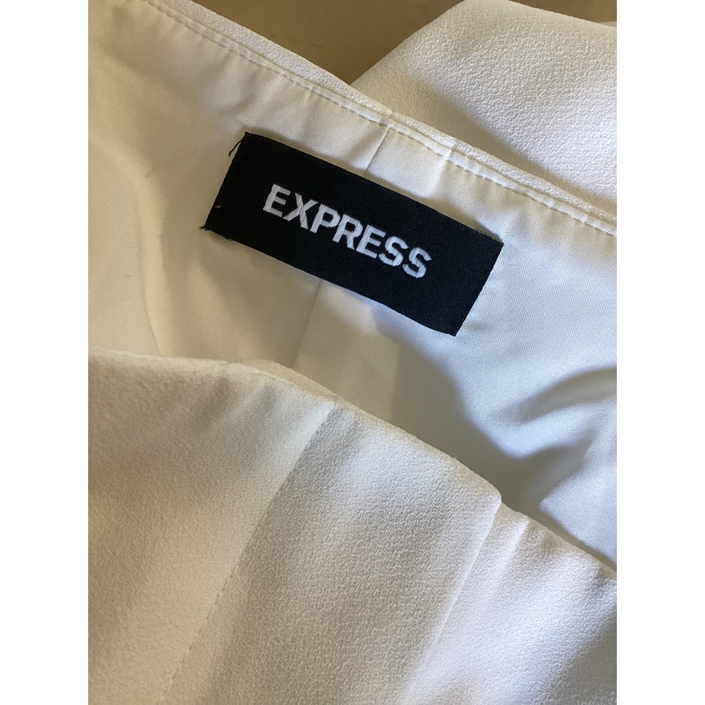 EXPRESS Cropped Wide Leg High Rise Pants White Women's Size 4R - Picture 5 of 8